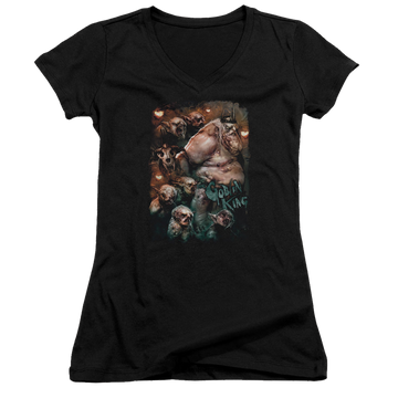 Hobbit Movie Trilogy, The Goblin King - Juniors V-Neck T-Shirt Juniors V-Neck T-Shirt The Hobbit   