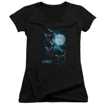 Hobbit Movie Trilogy, The Three Warg Moon - Juniors V-Neck T-Shirt Juniors V-Neck T-Shirt The Hobbit   