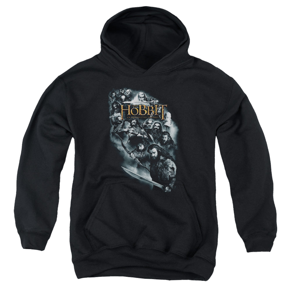 Hobbit Movie Trilogy, The Cast Of Characters - Youth Hoodie Youth Hoodie (Ages 8-12) The Hobbit   