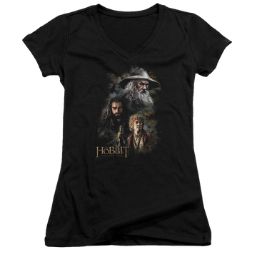Hobbit Movie Trilogy, The Painting - Juniors V-Neck T-Shirt Juniors V-Neck T-Shirt The Hobbit   