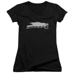 Hobbit Movie Trilogy, The The Company - Juniors V-Neck T-Shirt Juniors V-Neck T-Shirt The Hobbit   