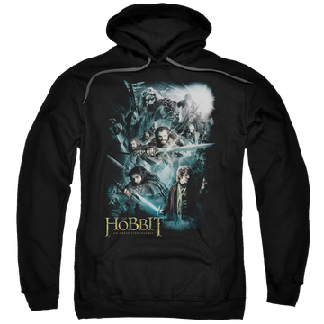 Black pullover hoodie with The Hobbit Epic Adventure graphic