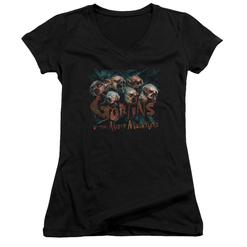 Hobbit Movie Trilogy, The Misty Goblins - Juniors V-Neck T-Shirt Juniors V-Neck T-Shirt The Hobbit   