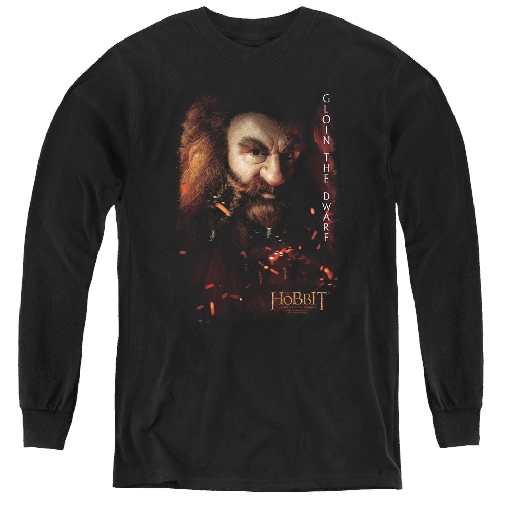 Hobbit Movie Trilogy, The Gloin Poster - Youth Long Sleeve T-Shirt Youth Long Sleeve T-Shirt The Hobbit   