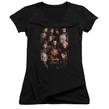Hobbit Movie Trilogy, The Dwarves Poster - Juniors V-Neck T-Shirt Juniors V-Neck T-Shirt The Hobbit   