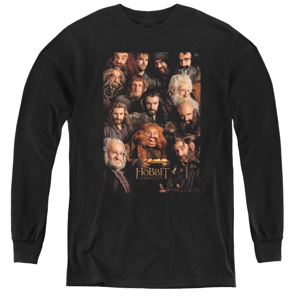 Hobbit Movie Trilogy, The Dwarves Poster - Youth Long Sleeve T-Shirt Youth Long Sleeve T-Shirt The Hobbit   