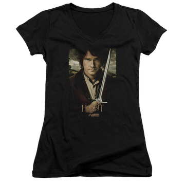 Hobbit Movie Trilogy, The Baggins Poster - Juniors V-Neck T-Shirt Juniors V-Neck T-Shirt The Hobbit   