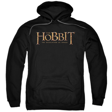 Black pullover hoodie with The Hobbit Logo graphic