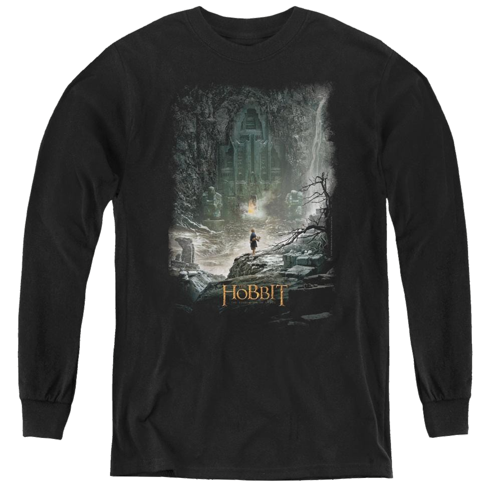 Hobbit Movie Trilogy, The At Smaugs Door - Youth Long Sleeve T-Shirt Youth Long Sleeve T-Shirt The Hobbit   