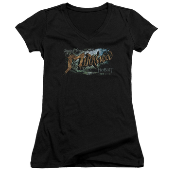 Hobbit Movie Trilogy, The Greetings From Mirkwood - Juniors V-Neck T-Shirt Juniors V-Neck T-Shirt The Hobbit   