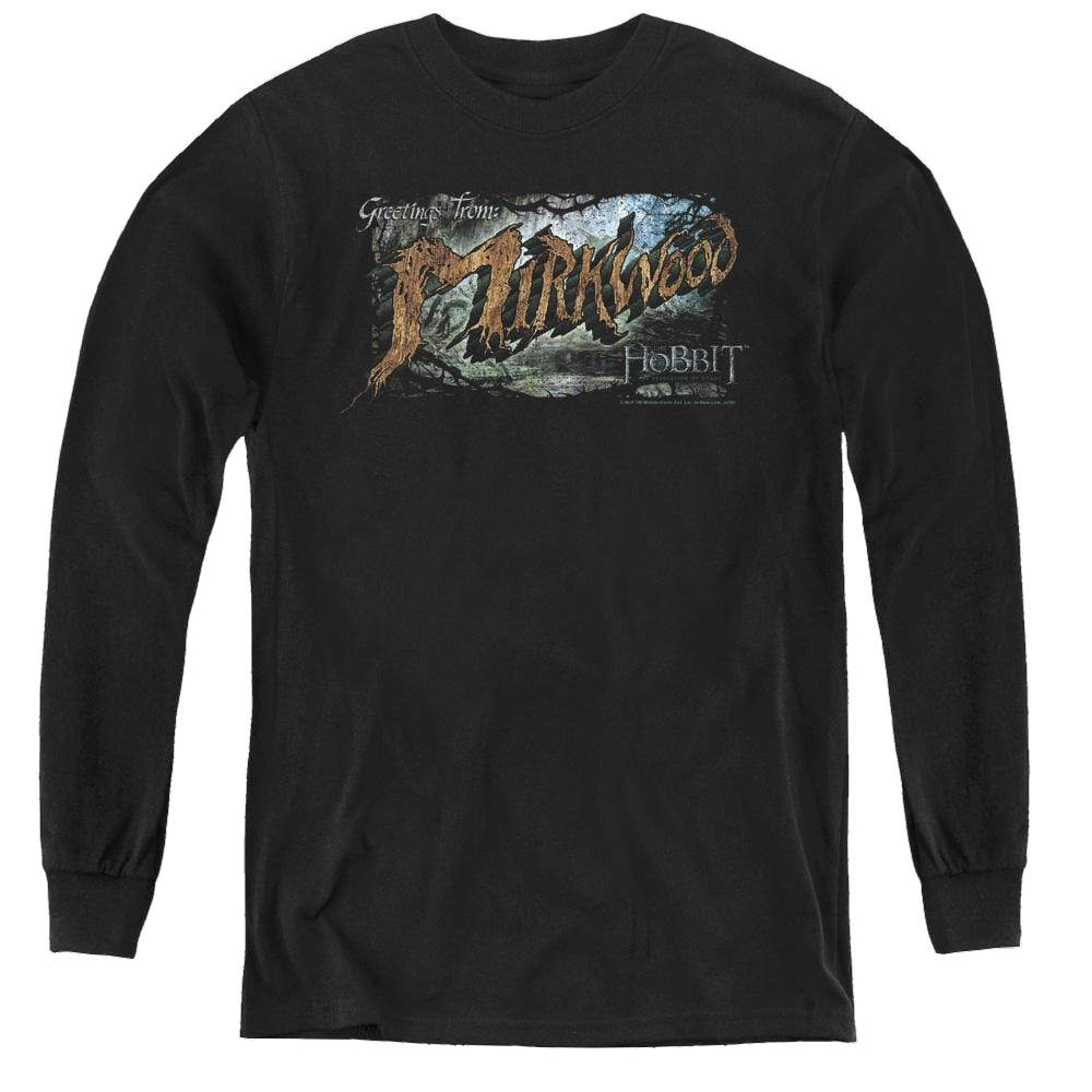 Hobbit Movie Trilogy, The Greetings From Mirkwood - Youth Long Sleeve T-Shirt Youth Long Sleeve T-Shirt The Hobbit   