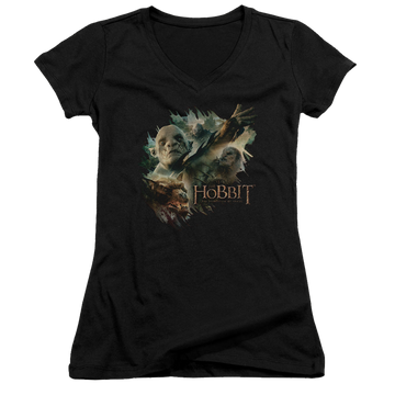 Hobbit Movie Trilogy, The Baddies - Juniors V-Neck T-Shirt Juniors V-Neck T-Shirt The Hobbit   