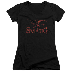 Hobbit Movie Trilogy, The Dragon - Juniors V-Neck T-Shirt Juniors V-Neck T-Shirt The Hobbit   