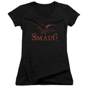 Hobbit Movie Trilogy, The Dragon - Juniors V-Neck T-Shirt Juniors V-Neck T-Shirt The Hobbit   