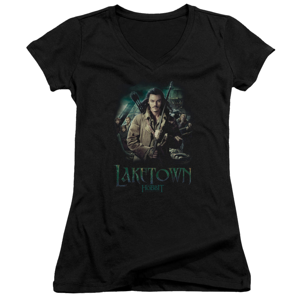 Hobbit Movie Trilogy, The Protector - Juniors V-Neck T-Shirt Juniors V-Neck T-Shirt The Hobbit   