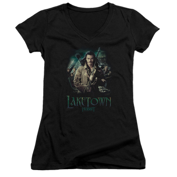Hobbit Movie Trilogy, The Protector - Juniors V-Neck T-Shirt Juniors V-Neck T-Shirt The Hobbit   