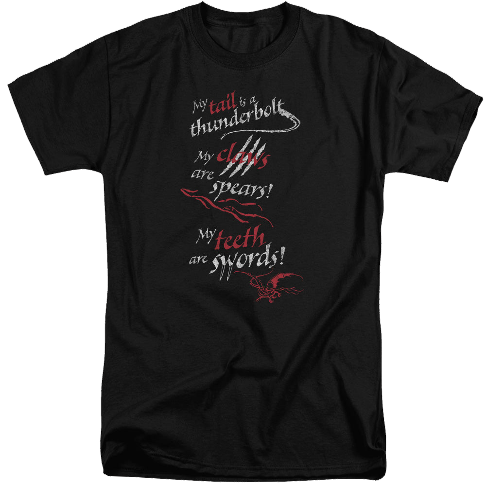 Hobbit Movie Trilogy, The Tail Claws Teeth - Men's Tall Fit T-Shirt Men's Tall Fit T-Shirt The Hobbit   