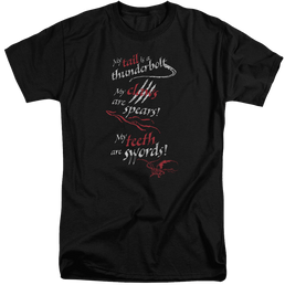 Hobbit Movie Trilogy, The Tail Claws Teeth - Men's Tall Fit T-Shirt Men's Tall Fit T-Shirt The Hobbit   