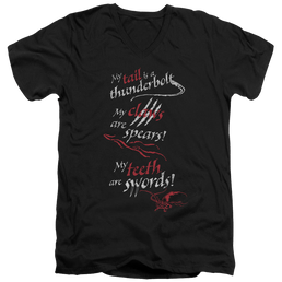 Hobbit Movie Trilogy, The Tail Claws Teeth - Men's V-Neck T-Shirt Men's V-Neck T-Shirt The Hobbit   