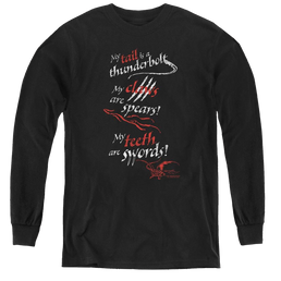 Hobbit Movie Trilogy, The Tail Claws Teeth - Youth Long Sleeve T-Shirt Youth Long Sleeve T-Shirt The Hobbit   