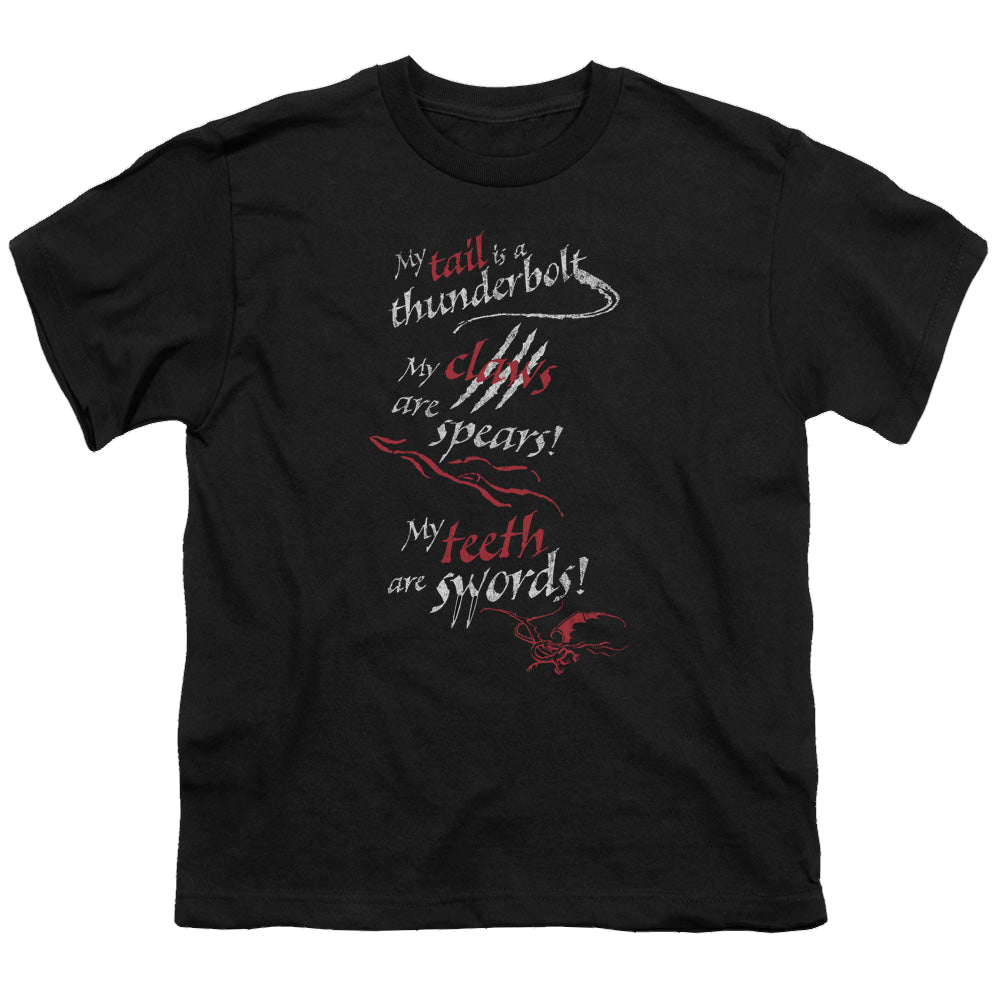 Hobbit Movie Trilogy, The Tail Claws Teeth - Youth T-Shirt Youth T-Shirt (Ages 8-12) The Hobbit   