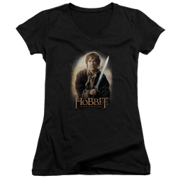 Hobbit Movie Trilogy, The Bilbo And Sting - Juniors V-Neck T-Shirt Juniors V-Neck T-Shirt The Hobbit   