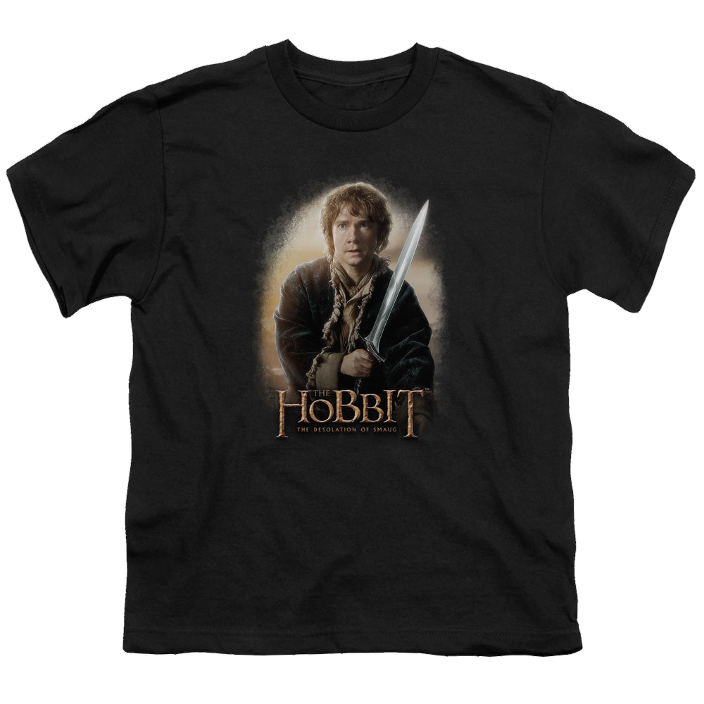 Hobbit Movie Trilogy, The Bilbo And Sting - Youth T-Shirt Youth T-Shirt (Ages 8-12) The Hobbit   