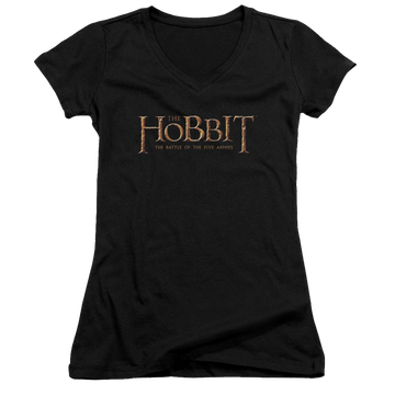 Hobbit Movie Trilogy, The Logo - Juniors V-Neck T-Shirt Juniors V-Neck T-Shirt The Hobbit   