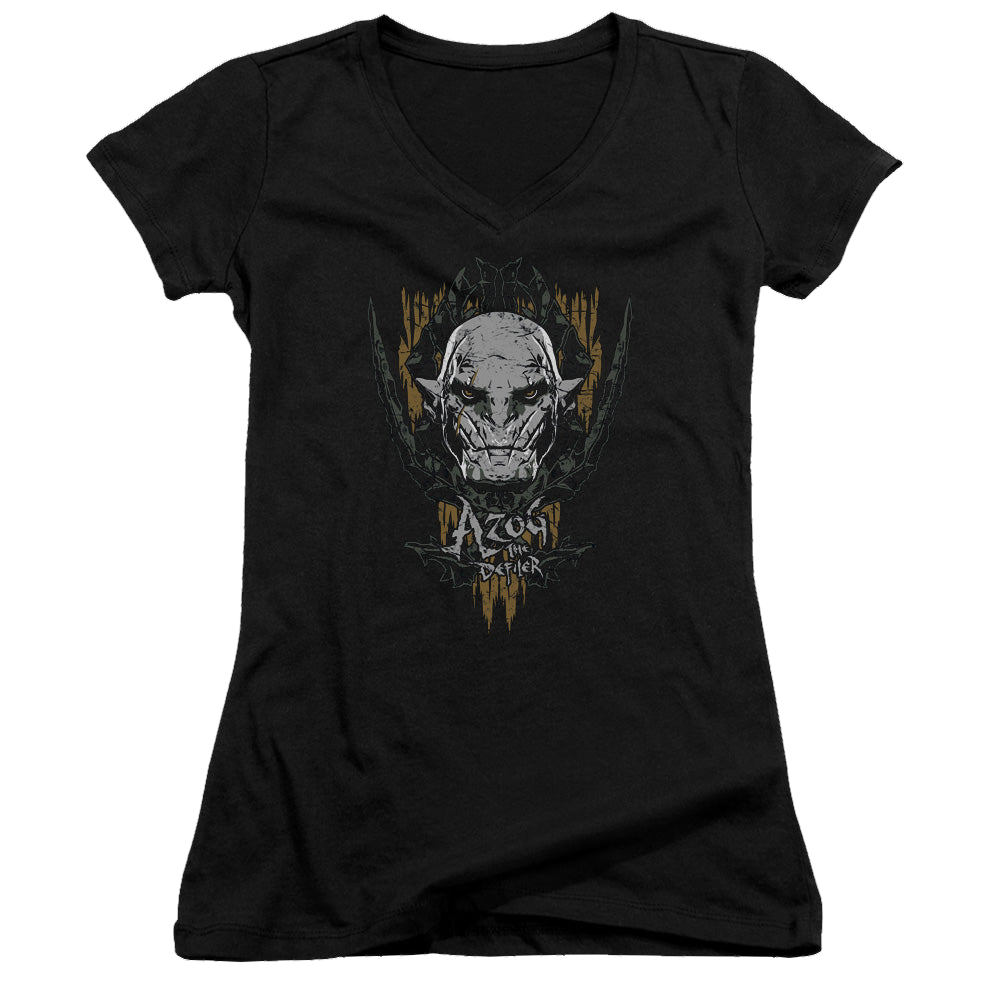 Hobbit Movie Trilogy, The Azog - Juniors V-Neck T-Shirt Juniors V-Neck T-Shirt The Hobbit   