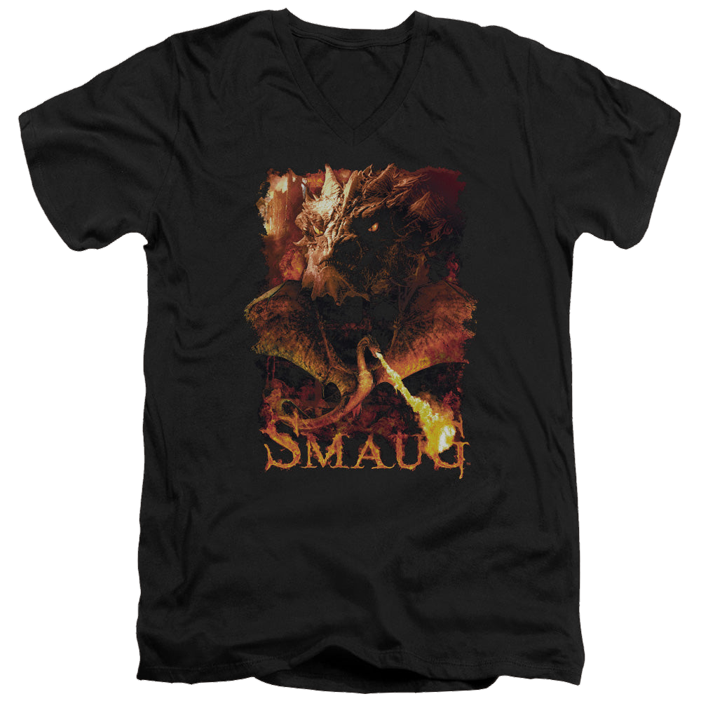 Hobbit Movie Trilogy, The Smolder - Men's V-Neck T-Shirt Men's V-Neck T-Shirt The Hobbit   