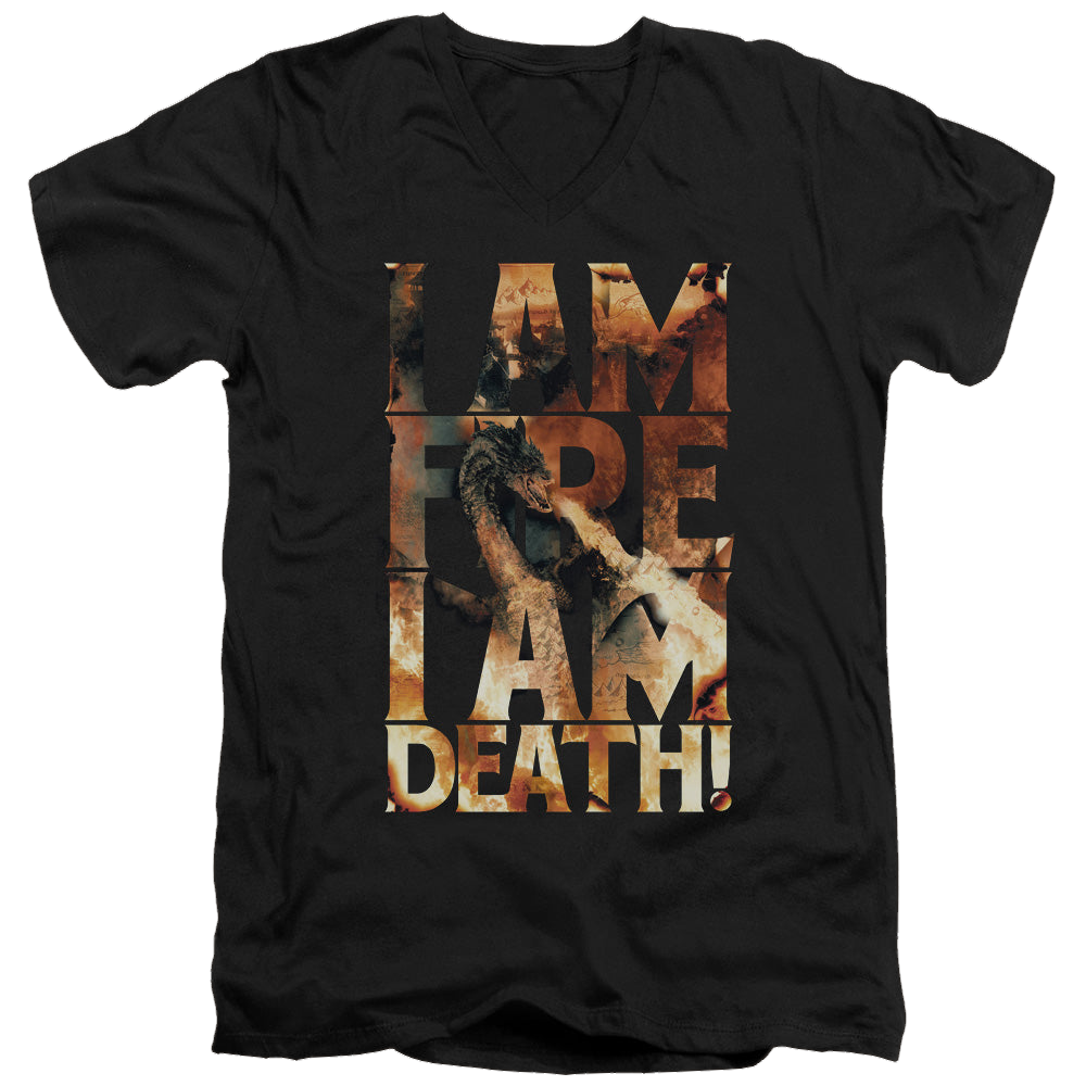 Hobbit Movie Trilogy, The I Am Fire - Men's V-Neck T-Shirt Men's V-Neck T-Shirt The Hobbit   