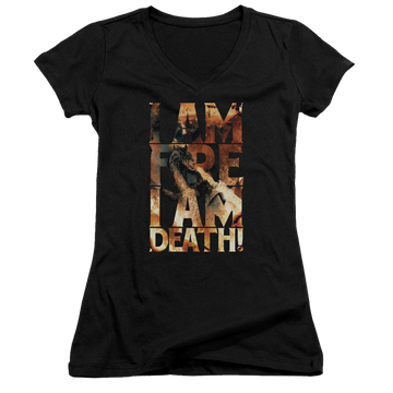Hobbit Movie Trilogy, The I Am Fire - Juniors V-Neck T-Shirt Juniors V-Neck T-Shirt The Hobbit   