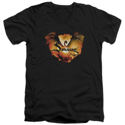 Hobbit Movie Trilogy, The Reign In Flame - Men's V-Neck T-Shirt Men's V-Neck T-Shirt The Hobbit   