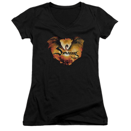 Hobbit Movie Trilogy, The Reign In Flame - Juniors V-Neck T-Shirt Juniors V-Neck T-Shirt The Hobbit   