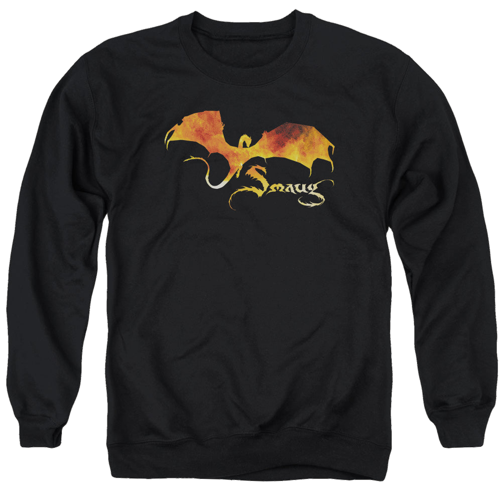 Hobbit Movie Trilogy, The Smaug On Fire - Men's Crewneck Sweatshirt Men's Crewneck Sweatshirt The Hobbit   