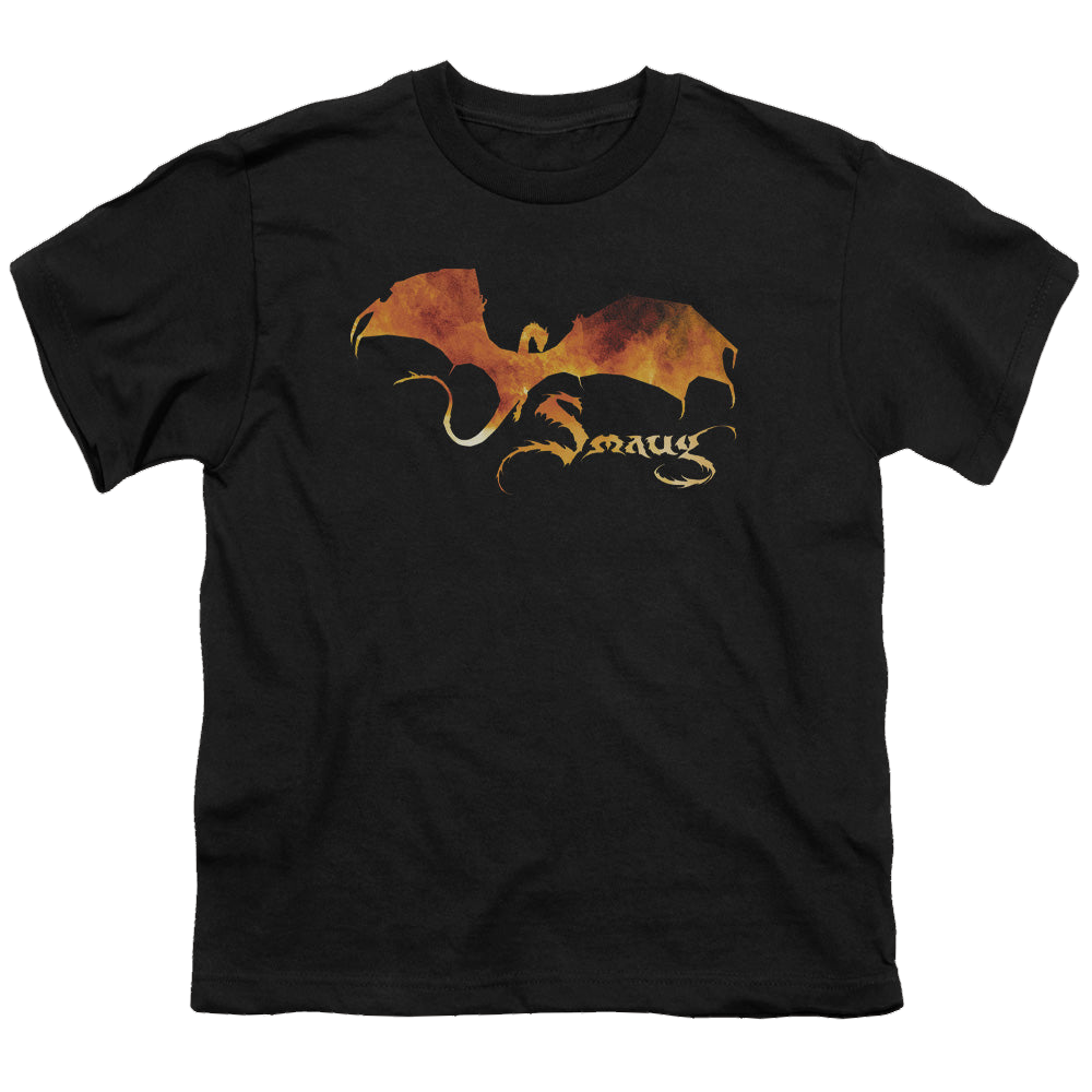 Hobbit Movie Trilogy, The Smaug On Fire - Youth T-Shirt Youth T-Shirt (Ages 8-12) The Hobbit   