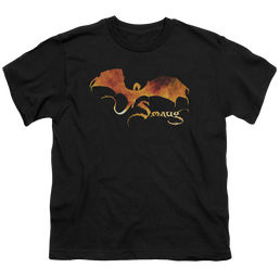 Hobbit Movie Trilogy, The Smaug On Fire - Youth T-Shirt Youth T-Shirt (Ages 8-12) The Hobbit   