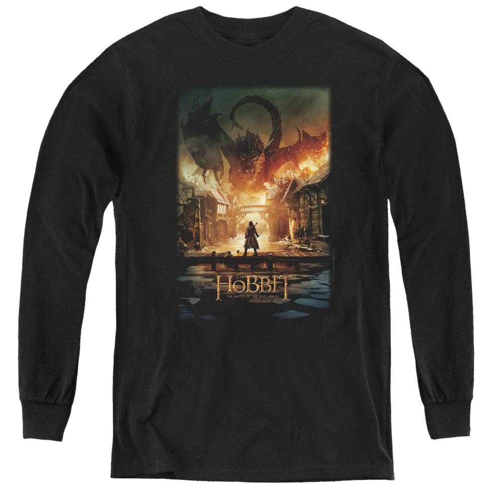 Hobbit Movie Trilogy, The Smaug Poster - Youth Long Sleeve T-Shirt Youth Long Sleeve T-Shirt The Hobbit   