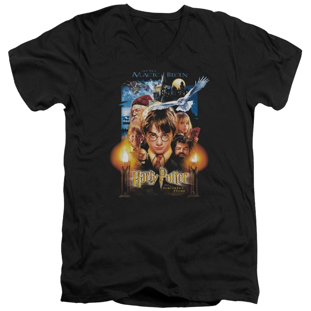 Harry Potter Movie Poster Men's V-Neck T-Shirt Men's V-Neck T-Shirt Harry Potter   