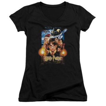 Harry Potter Movie Poster Juniors V-Neck T-Shirt Juniors V-Neck T-Shirt Harry Potter   