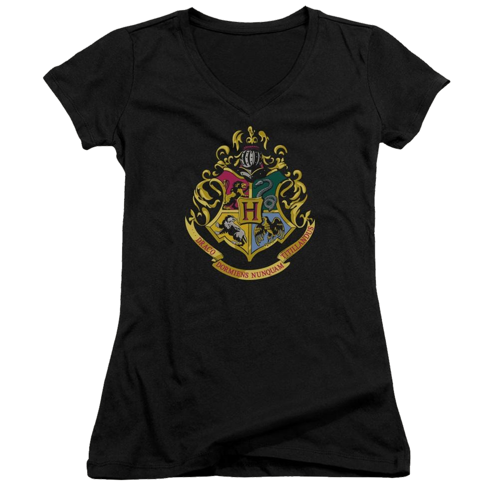 Harry Potter Hogwarts Crest Juniors V-Neck T-Shirt Juniors V-Neck T-Shirt Harry Potter   
