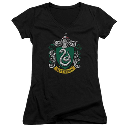 Harry Potter Slytherin Crest Juniors V-Neck T-Shirt Juniors V-Neck T-Shirt Harry Potter   