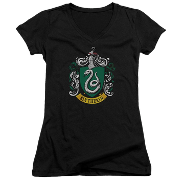 Harry Potter Slytherin Crest Juniors V-Neck T-Shirt Juniors V-Neck T-Shirt Harry Potter   