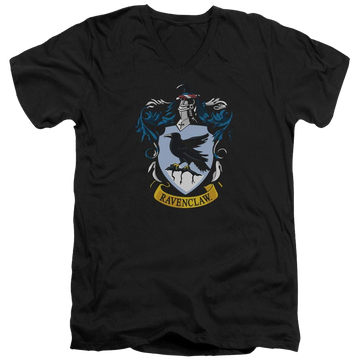 Black men's v-neck t-shirt with Harry Potter Ravenclaw Crest graphic