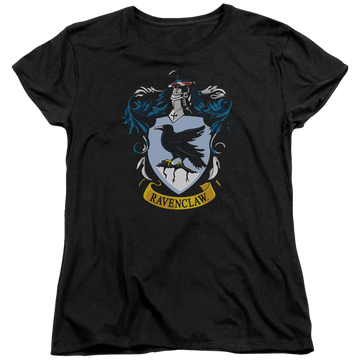 Black women's t-shirt with Harry Potter Ravenclaw Crest graphic