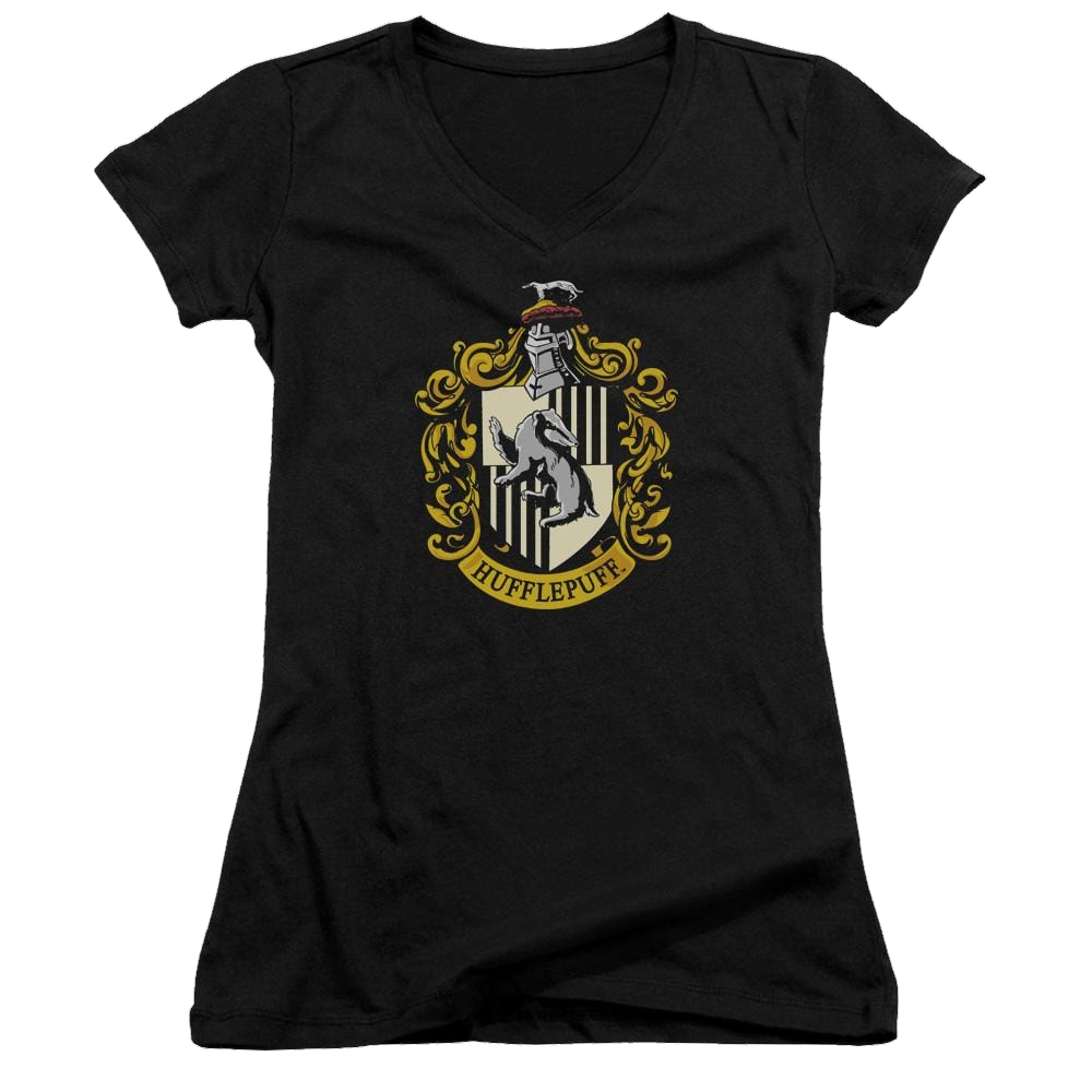 Harry Potter Hufflepuff Crest Juniors V-Neck T-Shirt Juniors V-Neck T-Shirt Harry Potter   