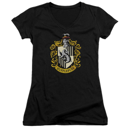 Harry Potter Hufflepuff Crest Juniors V-Neck T-Shirt Juniors V-Neck T-Shirt Harry Potter   