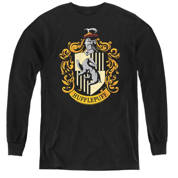 Harry Potter Hufflepuff Crest - Youth Long Sleeve T-Shirt Youth Long Sleeve T-Shirt Harry Potter   
