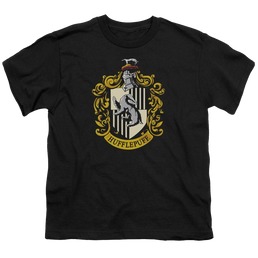 Harry Potter Hufflepuff Crest - Youth T-Shirt Youth T-Shirt (Ages 8-12) Harry Potter   