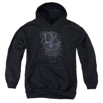 Black youth hoodie for ages 8 to 12 with Harry Potter Dumbledores Army graphic